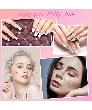 Flat Back Nail Gem Kit with Tweezer, Pen & AB Crystals - Nail Art & Craft Stones for Face, Teeth - 02 - Buy Online on GoSupps.com