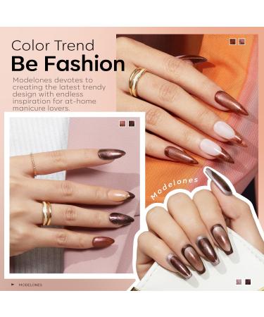 Modelones Gel Nail Polish 6 Colors Fall Gel Polish Chameleon Nude Brown Purple Red Glitter Nail Gel Polish Shimmer Winter Soak Off U V Nail Gel Nail Kit Home Gift DIY Salon for Women Girl - Buy Online on GoSupps.com