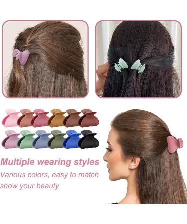 Kavya Small Hair Clips Women Hair Clips Claw Non-Slip Matte Hair Clip For Girls Kids Mini Small Claw Clips For Fine Thick Thin Hair 12 Pcs blue/black/red/khaki/green/brown - Buy Online on GoSupps.com