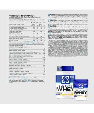 USN Blue Lab Whey Protein Powder Vanilla 908g - Post-Workout Muscle Building Supplement - Whey Isolate with BCAAs (Pack of 1) - Buy Online on GoSupps.com