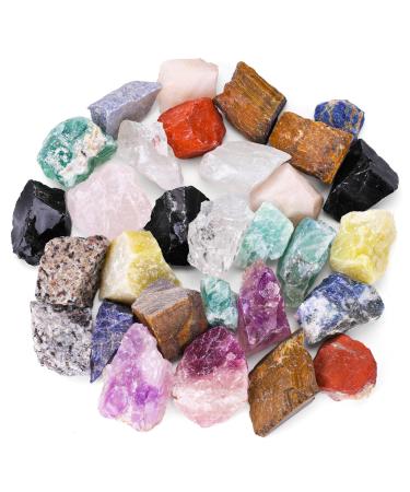 HAKACC 1300G crystals healing stones set coarse Madagascar stone mix semi-precious stones natural raw stones for crystal therapy rock decor meditation precious stone water