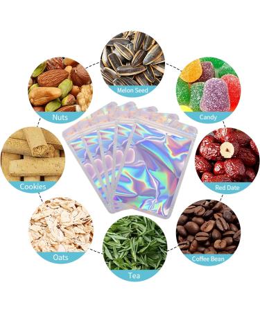 100 Pieces Holographic Resealable Mylar Holographic Ziplock Bags Food Storage Smell Proof Bags with Front Window Packaging Pouch for Cookies Sample Jewelry Snack 4.73 * 7.88 inches 4.73*7.88 inches Holographic - Buy Online on GoSupps.com