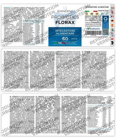 Bandini Florax Probiotics - 20 Billion CFU 18 Strains Gastric-Resistant 60 Capsules | Gut Health & Digestive Support - Buy Online on GoSupps.com