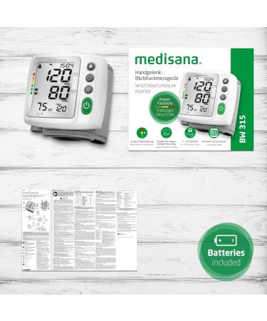 Medisana BW 315 Wrist Blood Pressure Monitor - Precise Measurement with Memory & Traffic Light Scale for Irregular Heartbeat - Buy Online on GoSupps.com