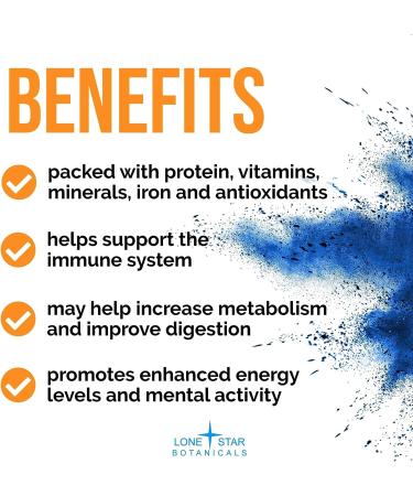 Organic Blue Spirulina Powder - 100% Pure Superfood for Smoothies & Protein Drinks - Non GMO, Gluten-Free, Dairy-Free, Vegan - USDA Certified - 30 Servings - Buy Online on GoSupps.com