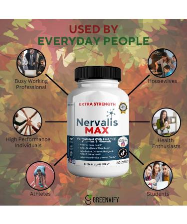 GREENVIFY Nervalis MAX Extra Strength Nerve Health Support 60 Capsules 30-Day Supply (2) - Buy Online on GoSupps.com