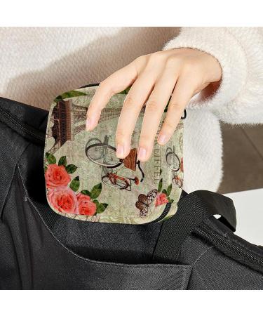 Stylish Pink Eiffel Tower Bandage Storage Bag for Menstrual Cups & Pads - Perfect for Teen Girls & Women - Buy Online on GoSupps.com