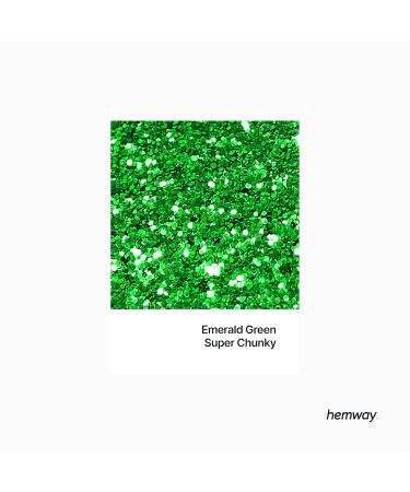 Hemway Eco-Friendly Biodegradable Glitter 100g - Vegan Cosmetic Safe Sparkle for Face Eyes Body Hair & Nails - Emerald Green - Buy Online on GoSupps.com
