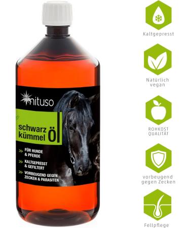 Mituso Black Cumin Oil 1L for Dogs & Horses - 100% Pure & Cold Pressed | Premium Pet Health Supplement - Buy Online on GoSupps.com