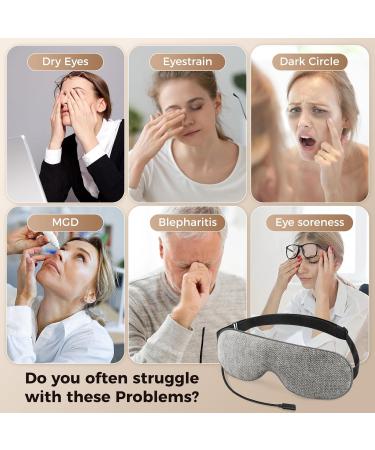 Heated Eye Mask - Moist Heat Therapy for Dry Eyes Blepharitis Dark Circles & Puffy Eyes - Perfect Gift for Men & Women (Gray - Buy Online on GoSupps.com