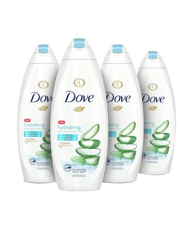 Dove Body Wash 100% Gentle Cleansers Sulfate Free Hydrating Aloe and Birch Bodywash Gives You Softer Smoother Skin After Just One Shower 22 Fl Oz (Pack of 4)