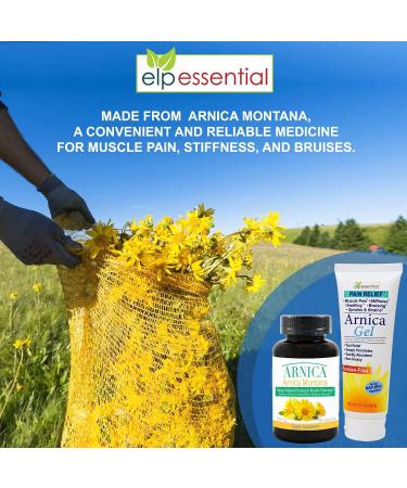 Buy ELP ESSENTIAL Arnica Montana Capsules 500mg - 100 Capsules + Arnica Gel 4.1oz - Fast International Shipping - Buy Online on GoSupps.com