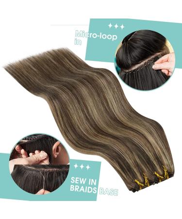 Youngsee Real Hair Treat Extensions | 40cm Dark Brown & Blond Weft Hair | 100g #P4/27 | Premium Quality - Buy Online on GoSupps.com