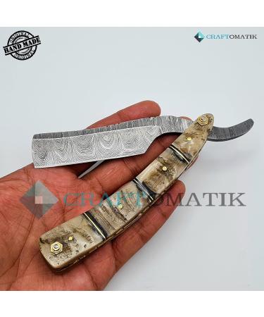 Razor Damascus Steel Men's Gift Set - High Quality Handmade Barber Razor | DBR55 - Buy Online on GoSupps.com