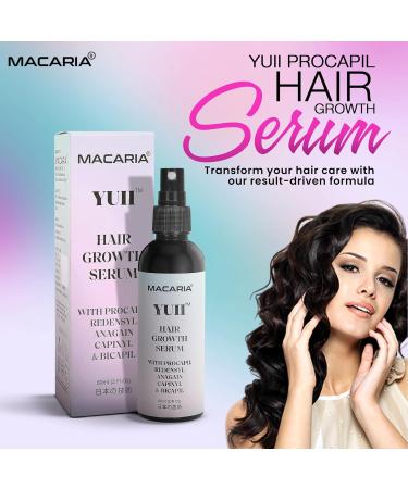 Macaria Yuii Procapil Hair Growth Serum - Reduce Hair Thinning & Loss with Redensyl Capixyl Anagain & Baicapil - Essential Vitamins & Saw Palmetto - For Men & Women - 2 Fl Oz - Buy Online on GoSupps.com