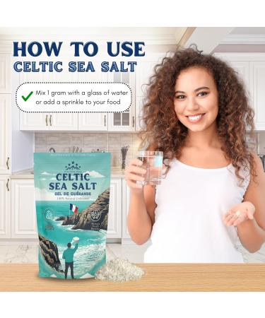 Celtic Sea Salt 500g | 100% Organic Unfiltered | 82+ Natural Minerals | Hand Harvested in Guerande France | Coarse Grey | 1 Pack 500g - Buy Online on GoSupps.com