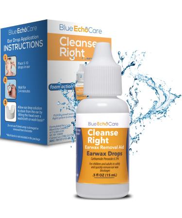 Cleanse Right Ear Wax Removal Drops Ear Drops Bottle to Remove Earwax Blockages  Safe and Easy-to-Use Ear Cleaner w/Carbamide Peroxide 6,5%  Ear Irrigation for Adults and Kids (5 oz)