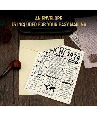 HOMANGA 50th Birthday Card for Men and Women Back in 1974 50th Birthday Gifts for Men Women Jumbo 50th Bday Card For Wife Husband Brother 50 Year Birthday Card 20x25cm (Envelope Included) - Buy Online on GoSupps.com