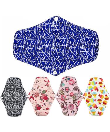 ROSENICE Reusable Bamboo Charcoal Cloth Menstrual Pads 5pcs - Washable & Breathable - 25x18cm - Random Color - Buy Online on GoSupps.com
