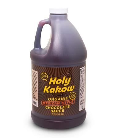 Holy Kakow Organic Chocolate Syrup - Mexican Style, Chocolate Syrup, Chocolate Sauce, Organic Chocolate Sauce, Add to Mochas, Waffles, & Ice Cream, Real Food Ingredients, Specific Flavor - 64oz