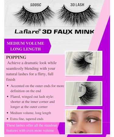 MRS GWEN HAIR & ACCESSORIES | Laflare 3D Faux Mink Eyelashes - Premium Silk Feather Light & Reusable (SD05C) - Natural Look & Easy to Apply - International Shipping Available - Buy Online on GoSupps.com
