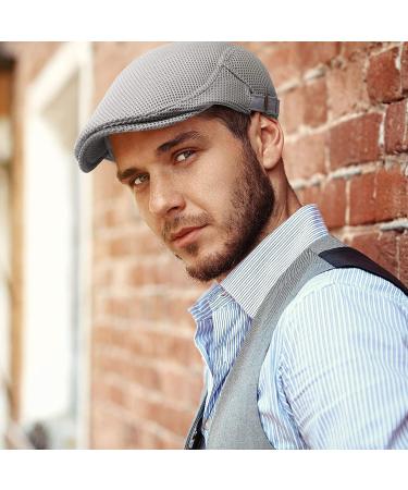 Geyoga Mesh Newsboy Cap Set - Breathable Summer Beret Cap in Light Gray, Navy Blue, Black - Buy Online on GoSupps.com