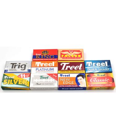 100 Quality Double Edge Razor Blades Sampler by Treet (10 different brands)
