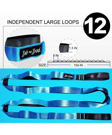 BOB AND BRAD 12 Loop Stretch Strap with Carry Bag for Stretching & Physical Therapy - Non-Elastic Yoga Strap for Pilates, Dance, Gymnastics, Athletic Trainers - Buy Online on GoSupps.com