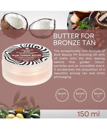 BODI BEAUTY Glow Tanning Tanning Butter Tanning Bronzer & Tanning Cream with Olive Oil Coconut Oil Shea Butter - SPF 0 Tanning Accelerator Shimmering Beads 150ml - Buy Online on GoSupps.com