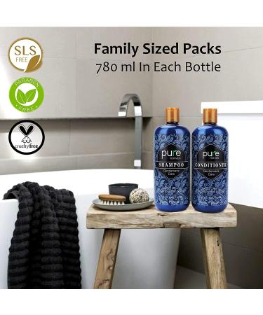 Natural Men's Shampoo & Conditioner Set for Daily Hair Care - Deep Cleansing, Itchy Scalp Care, Strengthening, Paraben & Sulfate Free - Buy Online on GoSupps.com