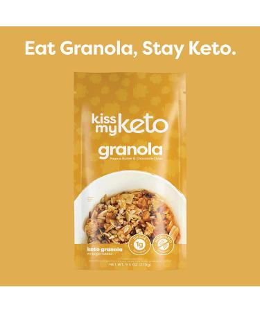 Kiss My Keto Peanut Butter Chocolate Chip Granola 9.5 oz - Low Carb Keto Snack - Buy Online on GoSupps.com