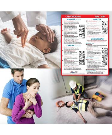 CPR Choking First Aid Magnet - Emergency Instructions for Babies, Children, and Adults - Heimlich Maneuver Reference Card - 8.5 x 11 in - Buy Online on GoSupps.com