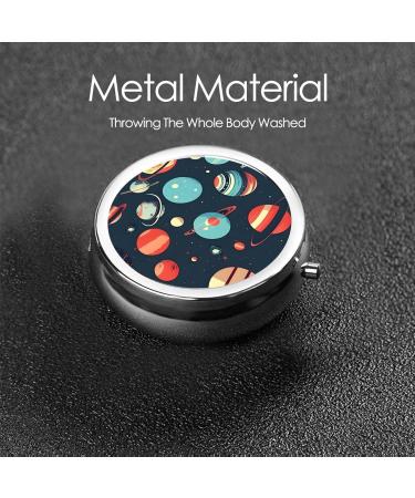 Outer Space Planet Portable Round Pill Box - Lightweight Moisture-Proof Vitamin Organizer | Perfect for Travel & Daily Use - Buy Online on GoSupps.com
