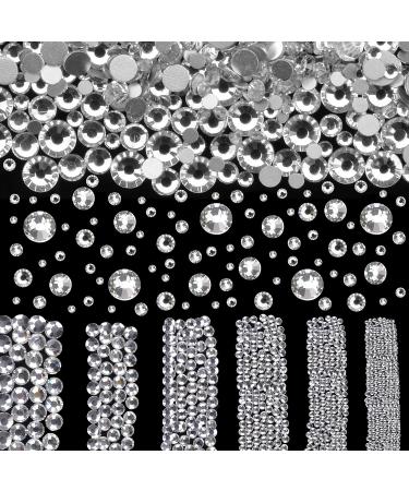 8000pcs 6-Sizes Clear Crystal Nail Art Rhinestones Set with Tools - Perfect for DIY Nail and Face Art Projects - Buy Online on GoSupps.com