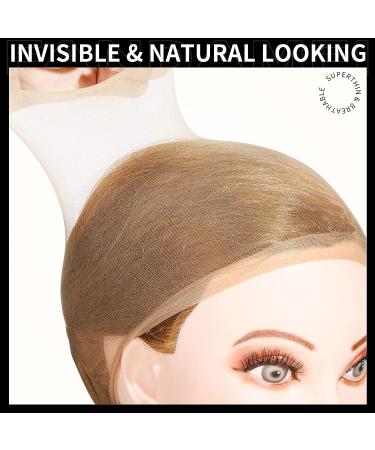 Fandamei HD Wig Caps 4PCS - Ultra Thin & Invisible Light Brown Nylon Caps for Women | Stretchy & Comfortable Transparent HD Caps for Lace Front Wigs | Summer Essential - Buy Online on GoSupps.com