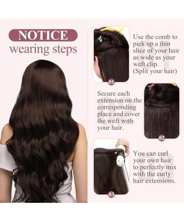 TESS Curly Clip in Hair Extensions 22 inch Body Wave Hair Extensions Clip in 12 pieces Clips in Extensions Synthetic Hair Extension Clip in Wavy Bresilien Hair Clip Extension - Buy Online on GoSupps.com