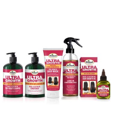 Difeel Ultra Growth Basil & Castor Oil Hair Growth Collection 5-PC Set - Buy Online on GoSupps.com