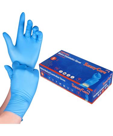 100Pcs SunnyCare 8201 Blue Nitrile Medical Exam Gloves Powder Free Chemo-Rated - Small - Buy Online on GoSupps.com