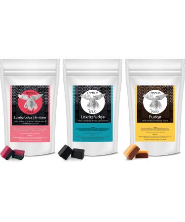 Lakrids Knud |3-pack test set fudge: Lakritz fudge raspberry-lacritz fudge vanilla chocolate fudge Soft fudge pieces with great taste