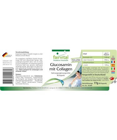 Fairvital | Glucosamine + Collagen - Highly Dosed - 90 Capsules - Buy Online on GoSupps.com