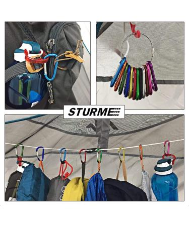 STURME Aluminum D Ring Carabiners Set - 24 PCS Mini Keychain Clips for Outdoor Camping - Durable & Spring Loaded Gate - Buy Online on GoSupps.com