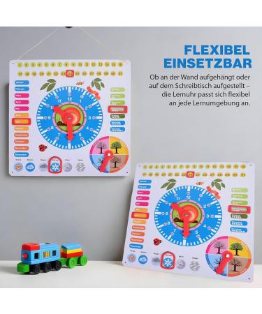 ewtshop Colorful Learning Clock - Metal Educational Board for Date Time & Seasons | Fun & Simple Learning Tool - Buy Online on GoSupps.com
