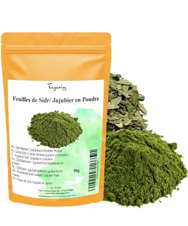 Tazarin LTD 50g Ground Sidr/Jujube Leaves - Jujube Powder - Intense Aroma & Taste - 100% Natural Pure and Additive-Free