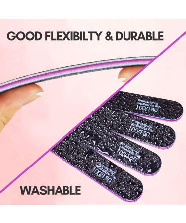 10pcs Makartt Nail File 100 180 Grit Emery Boards for Manicure Pedicure - Professional Washable Double Sided Nail File Kit for Natural Acrylic Nails - Coarse Nail File for DIY Salon Use - Buy Online on GoSupps.com