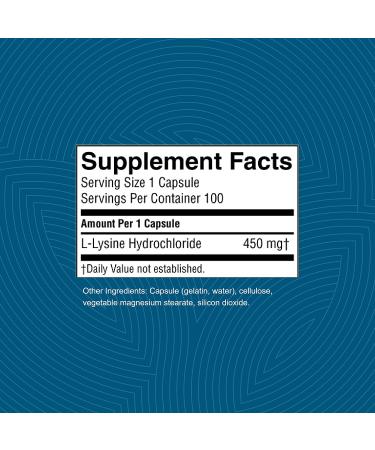 Nature's Sunshine L-Lysine 100 Capsules - Immune Support and Cold Sore Relief - Buy Online on GoSupps.com