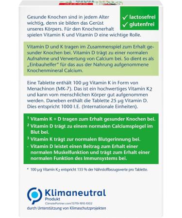 Doppelherz Vitamin K2 + D3 1000 IU - Supports Healthy Bones - 120 Mini Tablets | Buy Internationally - Buy Online on GoSupps.com