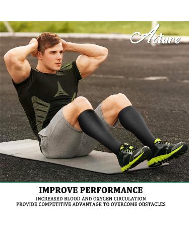 Acture 6 Pairs Compression Socks 15-20mmHg for Men & Women - Ideal for Running, Athletic, Medical, Pregnancy, Travel - Black - Large-X-Large - Buy Online on GoSupps.com
