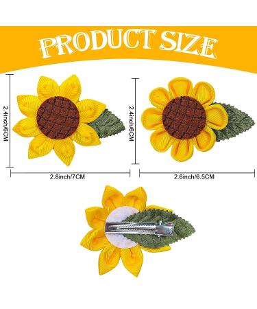 Whaline Sunflower Hair Alligator Clips - 4Pcs Yellow Flower Barrettes for Toddlers Girls - Cute Hair Accessories for Spring Summer Events - Buy Online on GoSupps.com
