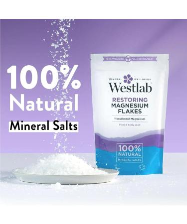 Westlab Restoring Magnesium Flakes 5kg Resealable Tub - 100% Natural Pure Mineral Salts - Magnesium Chloride Foot & Body Soak - Buy Online on GoSupps.com