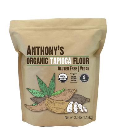 Anthony's Organic Tapioca Flour Starch, 2.5 lb, Gluten Free & Non GMO 2.5 Pound (Pack of 1)